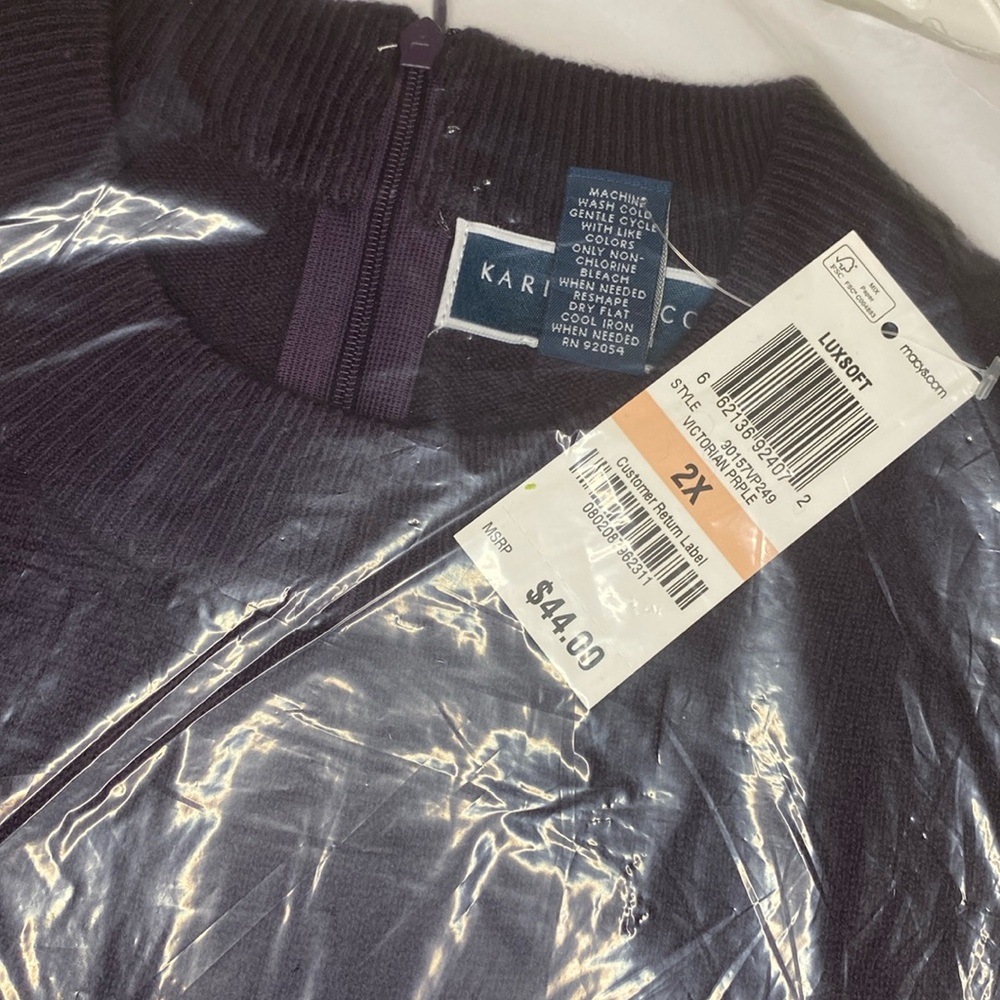 NWT Karen Scott Purple Sweater SIZE 2X